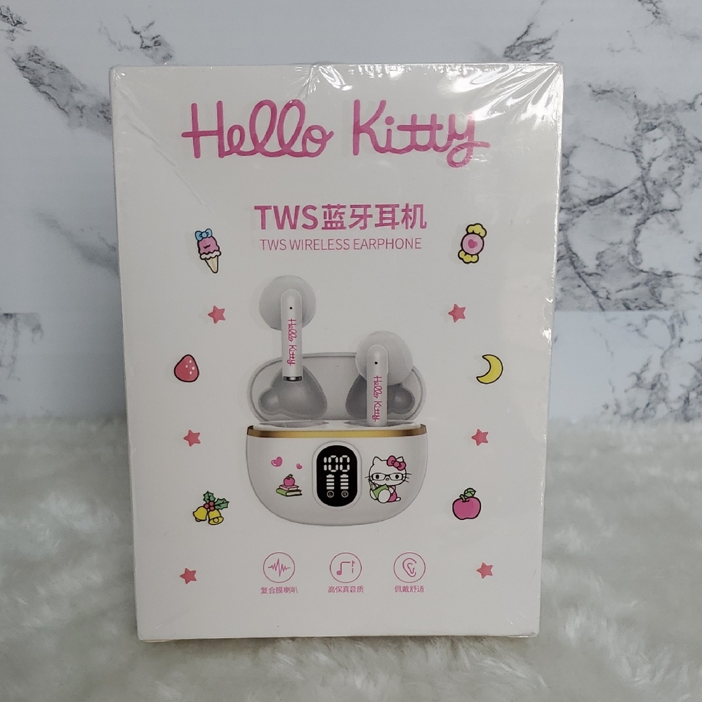 Hello Kitty Pink and White TWS Earphones